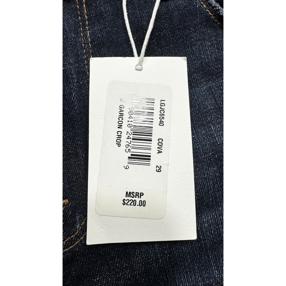 NWT FRAME Le Garcon Crop Jeans Cova Dark Wash Distressed Boyfriend Denim 29 - Picture 6 of 8